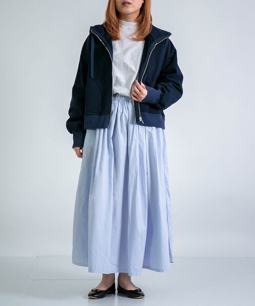 D.M.G.（ドミンゴ）の「[ D.M.G / ディーエムジー ] 50/1タイプライタークロス マキシ丈スカート（スカート・レディース・ライトブルー・FREE）」の9枚目の写真