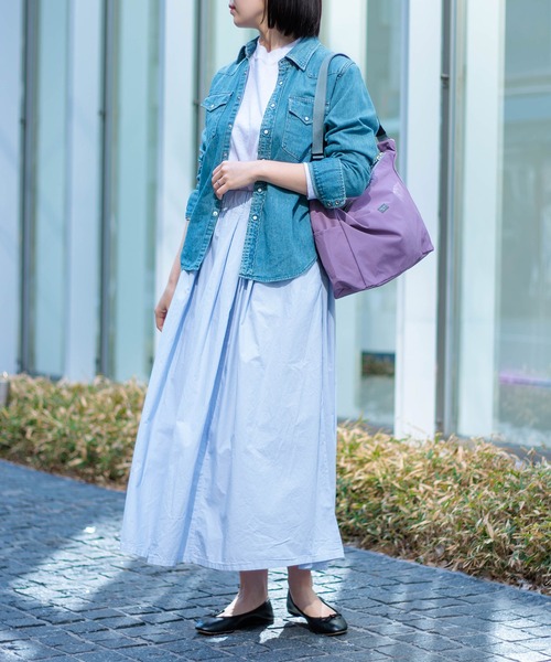 D.M.G.（ドミンゴ）の「[ D.M.G / ディーエムジー ] 50/1タイプライタークロス マキシ丈スカート（スカート・レディース・ライトブルー・FREE）」の5枚目の写真