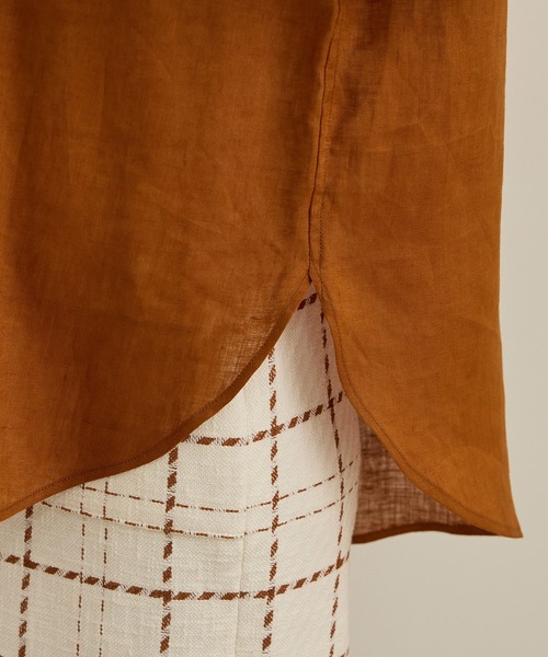 ROPE'（ロペ）の「【洗える】ヨーロピアンリネンベーシックシャツ/一部セットアップ対応（シャツ/ブラウス・レディース・ホワイト/ブラウン/ベージュ/ターコイズブルー・FREE）」の20枚目の写真