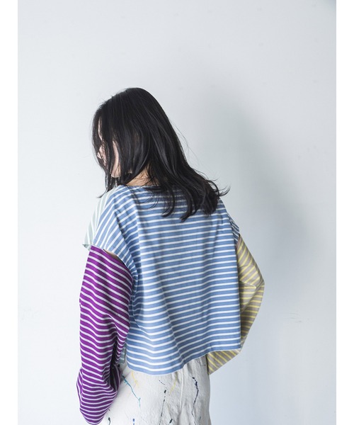 k3&co.（ケイスリーアンドコー）の「BORDER TEE（Tシャツ/カットソー・レディース・マルチ/ネイビー・ONE SIZE）」の2枚目の写真