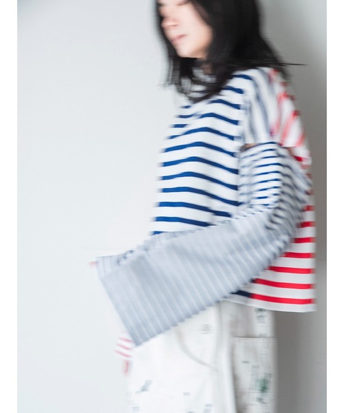 k3&co.（ケイスリーアンドコー）の「BORDER TEE（Tシャツ/カットソー・レディース・マルチ/ネイビー・ONE SIZE）」の4枚目の写真