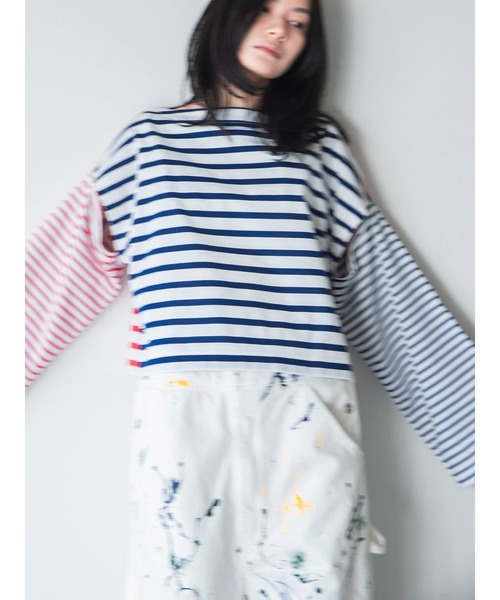 k3&co.（ケイスリーアンドコー）の「BORDER TEE（Tシャツ/カットソー・レディース・マルチ/ネイビー・ONE SIZE）」の3枚目の写真