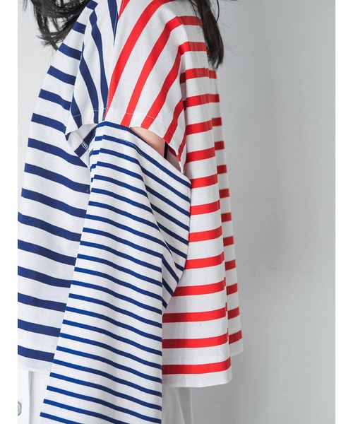 k3&co.（ケイスリーアンドコー）の「BORDER TEE（Tシャツ/カットソー・レディース・マルチ/ネイビー・ONE SIZE）」の5枚目の写真