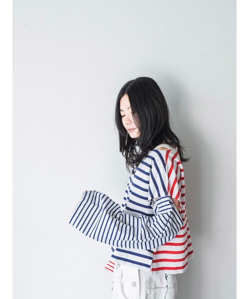 k3&co.（ケイスリーアンドコー）の「BORDER TEE（Tシャツ/カットソー・レディース・マルチ/ネイビー・ONE SIZE）」の10枚目の写真