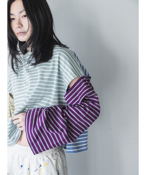 k3&co.（ケイスリーアンドコー）の「BORDER TEE（Tシャツ/カットソー・レディース・マルチ/ネイビー・ONE SIZE）」の15枚目の写真