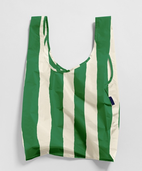 BAGGU（バグー）の「STANDARD BAGGU 578.グリーンペイントストライプ（エコバッグ/サブバッグ・レディース・グリーン・FREE）」の2枚目の写真