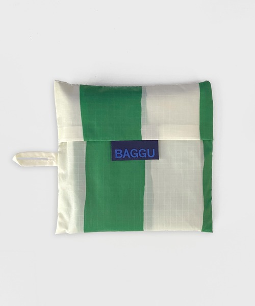 BAGGU（バグー）の「STANDARD BAGGU 578.グリーンペイントストライプ（エコバッグ/サブバッグ・レディース・グリーン・FREE）」の3枚目の写真