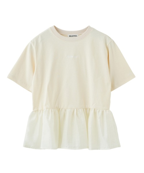 MILKFED.(ミルクフェド)の「FRILL CONVERTIBLE TOP(Tシャツ/カットソー・レディース・ブラック/ライトグレー/オフホワイト・ONE SIZE)」の1枚目の写真