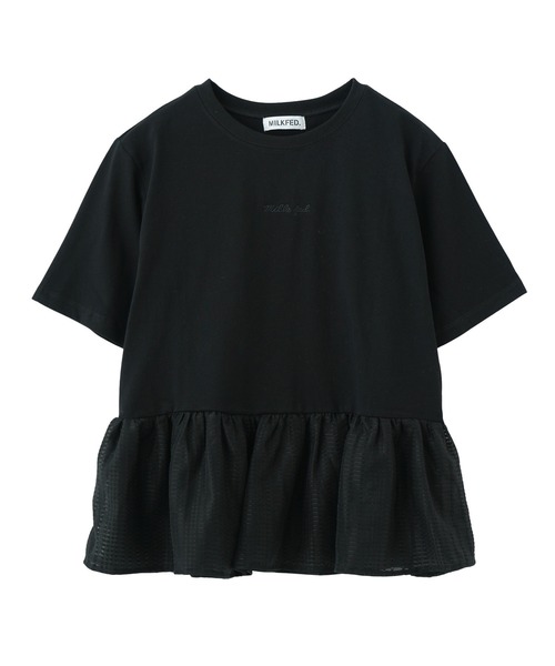 MILKFED.(ミルクフェド)の「FRILL CONVERTIBLE TOP(Tシャツ/カットソー・レディース・ブラック/ライトグレー/オフホワイト・ONE SIZE)」の2枚目の写真
