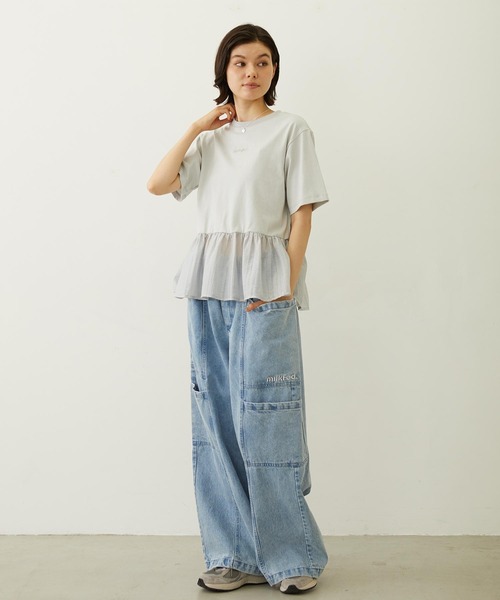 MILKFED.(ミルクフェド)の「FRILL CONVERTIBLE TOP(Tシャツ/カットソー・レディース・ブラック/ライトグレー/オフホワイト・ONE SIZE)」の21枚目の写真