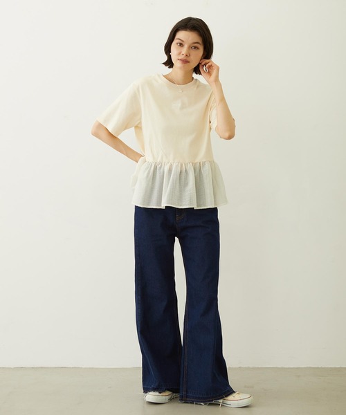 MILKFED.(ミルクフェド)の「FRILL CONVERTIBLE TOP(Tシャツ/カットソー・レディース・ブラック/ライトグレー/オフホワイト・ONE SIZE)」の17枚目の写真