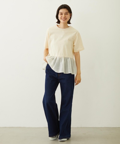 MILKFED.(ミルクフェド)の「FRILL CONVERTIBLE TOP(Tシャツ/カットソー・レディース・ブラック/ライトグレー/オフホワイト・ONE SIZE)」の16枚目の写真