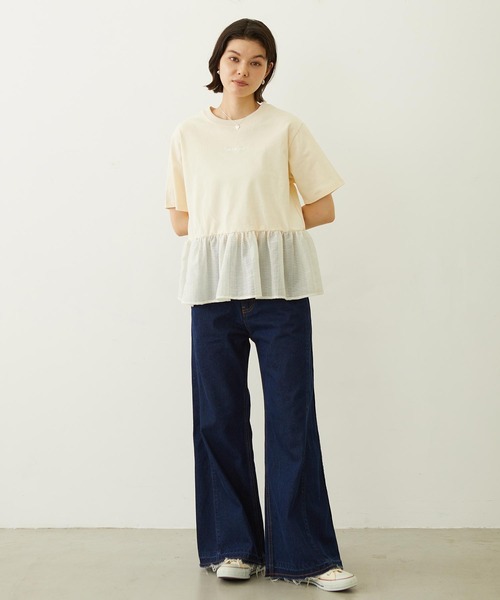 MILKFED.(ミルクフェド)の「FRILL CONVERTIBLE TOP(Tシャツ/カットソー・レディース・ブラック/ライトグレー/オフホワイト・ONE SIZE)」の15枚目の写真