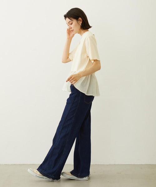 MILKFED.(ミルクフェド)の「FRILL CONVERTIBLE TOP(Tシャツ/カットソー・レディース・ブラック/ライトグレー/オフホワイト・ONE SIZE)」の14枚目の写真