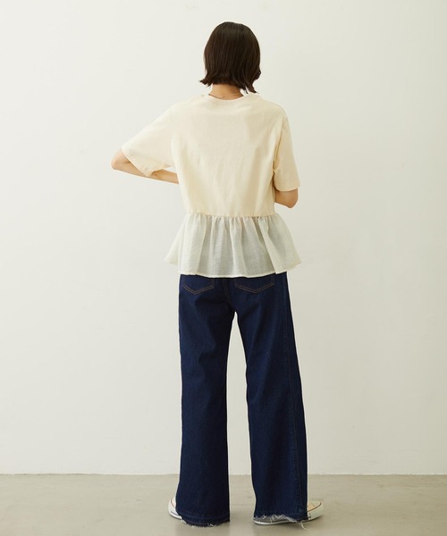 MILKFED.(ミルクフェド)の「FRILL CONVERTIBLE TOP(Tシャツ/カットソー・レディース・ブラック/ライトグレー/オフホワイト・ONE SIZE)」の13枚目の写真