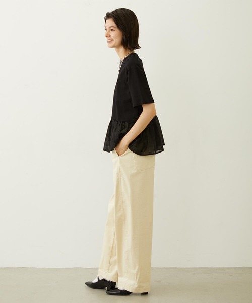 MILKFED.(ミルクフェド)の「FRILL CONVERTIBLE TOP(Tシャツ/カットソー・レディース・ブラック/ライトグレー/オフホワイト・ONE SIZE)」の8枚目の写真