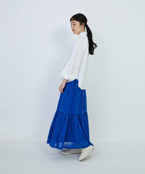 LOISIR（ロワズィール）の「コットンブロードバルーンスリーブブラウス（シャツ/ブラウス・レディース・ローズ/オフホワイト/ピンク・FREE）」の6枚目の写真