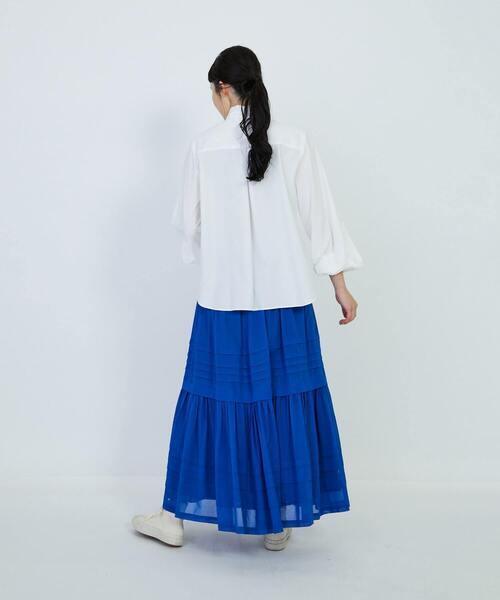 LOISIR（ロワズィール）の「コットンブロードバルーンスリーブブラウス（シャツ/ブラウス・レディース・ローズ/オフホワイト/ピンク・FREE）」の7枚目の写真