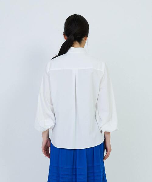 LOISIR（ロワズィール）の「コットンブロードバルーンスリーブブラウス（シャツ/ブラウス・レディース・ローズ/オフホワイト/ピンク・FREE）」の10枚目の写真