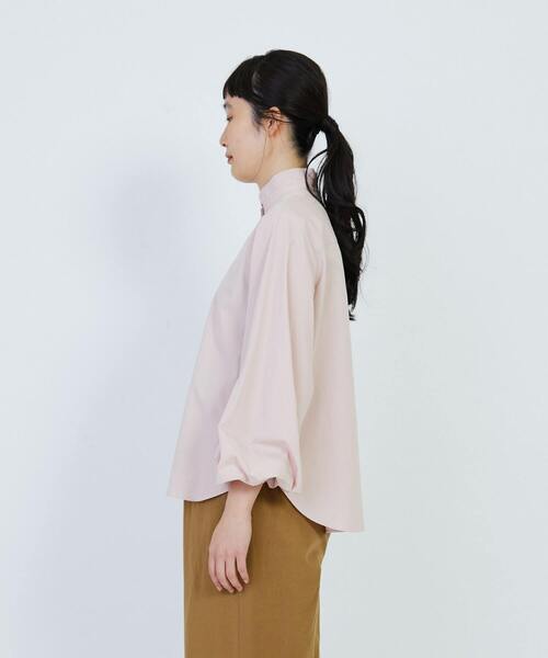 LOISIR（ロワズィール）の「コットンブロードバルーンスリーブブラウス（シャツ/ブラウス・レディース・ローズ/オフホワイト/ピンク・FREE）」の17枚目の写真
