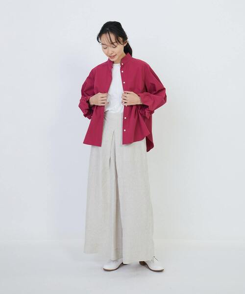 LOISIR（ロワズィール）の「コットンブロードバルーンスリーブブラウス（シャツ/ブラウス・レディース・ローズ/オフホワイト/ピンク・FREE）」の20枚目の写真