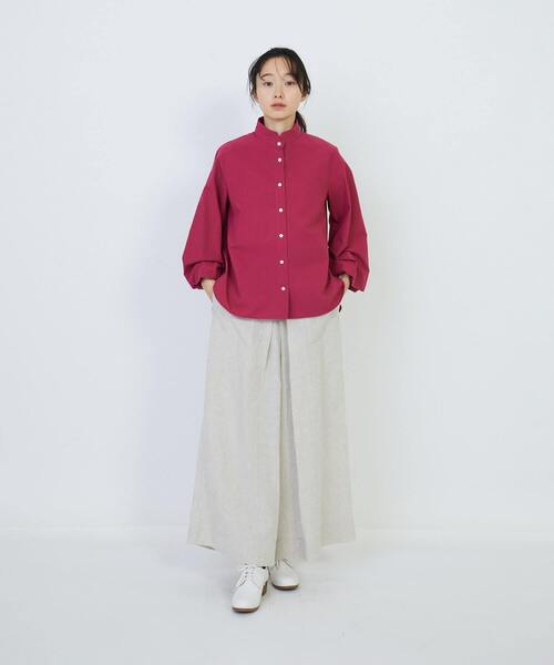 LOISIR（ロワズィール）の「コットンブロードバルーンスリーブブラウス（シャツ/ブラウス・レディース・ローズ/オフホワイト/ピンク・FREE）」の21枚目の写真