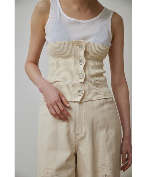 Abor(アボア)の「【Abor】Knit Bustier/ニットビスチェ(ニット/セーター・レディース・アイボリー/グレー/ブラック・FREE)」の2枚目の写真