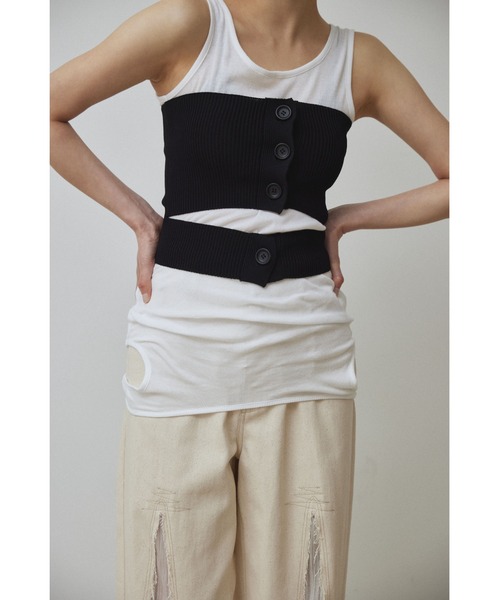 Abor(アボア)の「【Abor】Knit Bustier/ニットビスチェ(ニット/セーター・レディース・アイボリー/グレー/ブラック・FREE)」の3枚目の写真