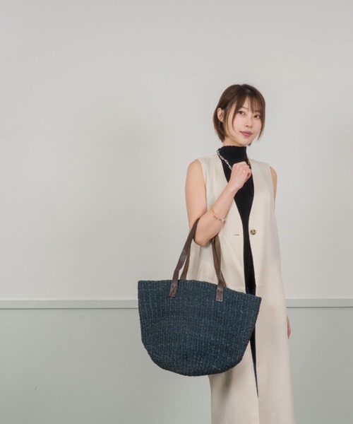 Rivel(リヴェル)の「【Anjou Chouette/アンジュ・シュエット】かごバッグ トートバッグ(かごバッグ・レディース・ナチュラル/ネイビー・FREE)」の12枚目の写真