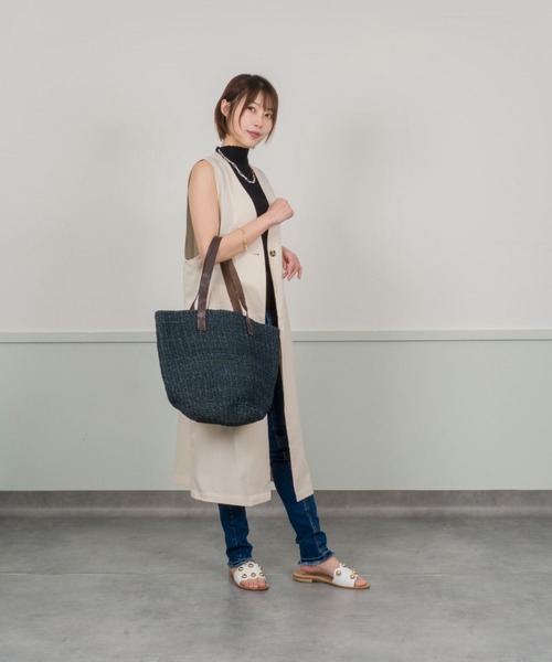 Rivel(リヴェル)の「【Anjou Chouette/アンジュ・シュエット】かごバッグ トートバッグ(かごバッグ・レディース・ナチュラル/ネイビー・FREE)」の14枚目の写真