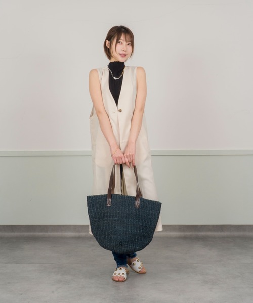 Rivel(リヴェル)の「【Anjou Chouette/アンジュ・シュエット】かごバッグ トートバッグ(かごバッグ・レディース・ナチュラル/ネイビー・FREE)」の15枚目の写真