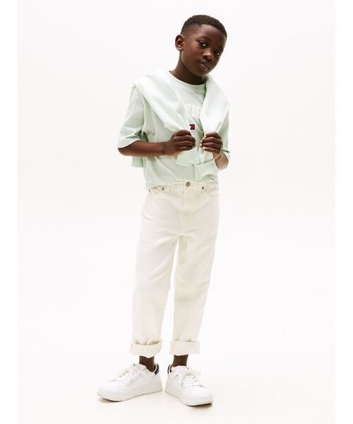 TOMMY HILFIGER(トミーヒルフィガー)の「BOYS ヒルフィガーバーシティTシャツ(Tシャツ/カットソー・キッズ・ライトグリーン/ライトブルー・150cm/160cm/130cm/140cm)」の5枚目の写真