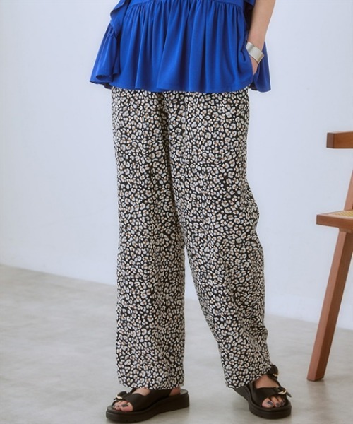 セール】＜大きいサイズ＞ ゆるストレートプリントパンツ（ゆったり