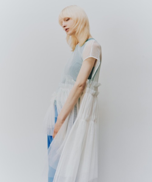 LA BELLE ETUDE(ラベルエチュード)の「フレンチスリーブレイヤードギャザーチュールデザイントップス(シャツ/ブラウス・レディース・ホワイト/レッド/ブラック/カーキ・FREE)」の22枚目の写真