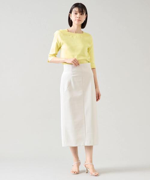 デザインボートネックニット