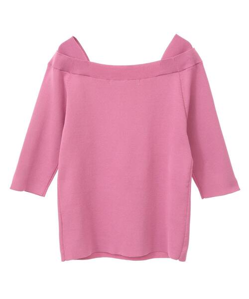 デザインボートネックニット