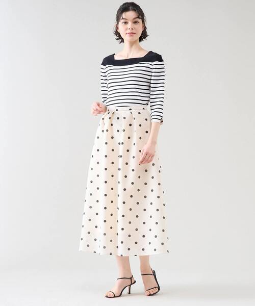 デザインボートネックニット