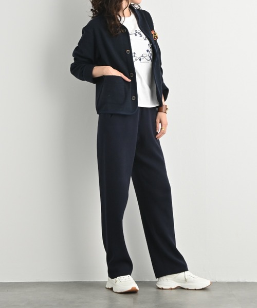 aunt lily(アントリリー)の「ふんわりコットンニットパンツ笳・(その他パンツ・レディース・ネイビー/シルバーグレー・M/LL/L/S)」の4枚目の写真