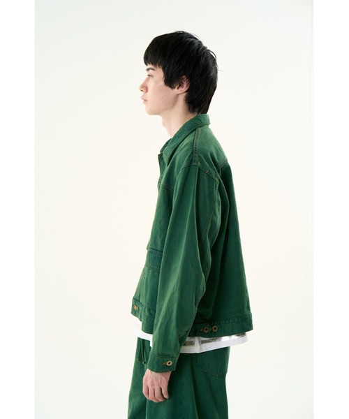 DISCOVERED（ディスカバード）の「COLOR DYE DENIM BLOUSON（デニムジャケット・メンズ・イエロー/グリーン・LARGE/SMALL）」の4枚目の写真