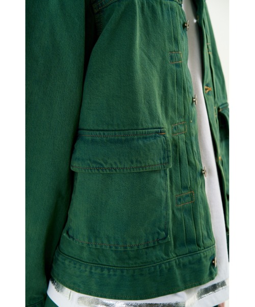 DISCOVERED（ディスカバード）の「COLOR DYE DENIM BLOUSON（デニムジャケット・メンズ・イエロー/グリーン・LARGE/SMALL）」の8枚目の写真