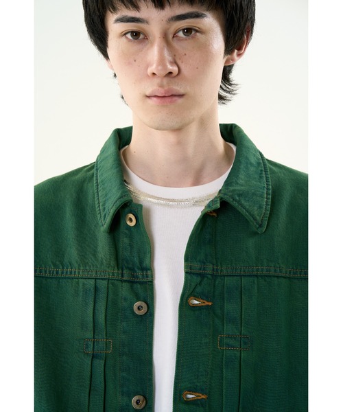 DISCOVERED（ディスカバード）の「COLOR DYE DENIM BLOUSON（デニムジャケット・メンズ・イエロー/グリーン・LARGE/SMALL）」の9枚目の写真