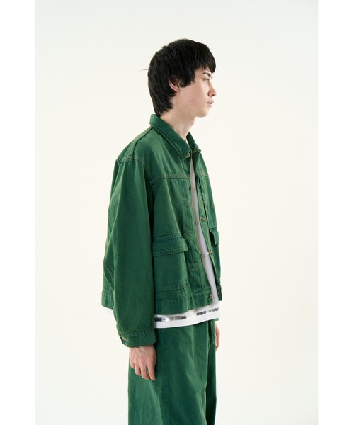 DISCOVERED（ディスカバード）の「COLOR DYE DENIM BLOUSON（デニムジャケット・メンズ・イエロー/グリーン・LARGE/SMALL）」の6枚目の写真