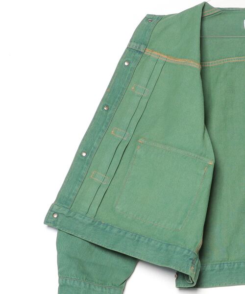 DISCOVERED（ディスカバード）の「COLOR DYE DENIM BLOUSON（デニムジャケット・メンズ・イエロー/グリーン・LARGE/SMALL）」の19枚目の写真