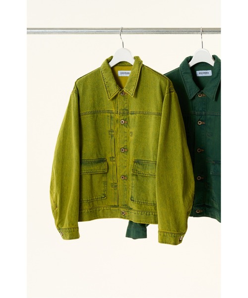 DISCOVERED（ディスカバード）の「COLOR DYE DENIM BLOUSON（デニムジャケット・メンズ・イエロー/グリーン・LARGE/SMALL）」の20枚目の写真