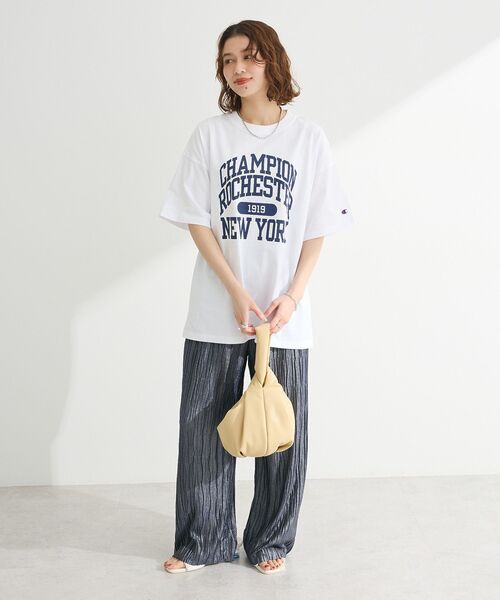 Green Parks(グリーンパークス)の「セルフカットウェーブプリーツパンツ(その他パンツ・レディース・チェック/ドット/ライトイエロー/ネイビー・FREE)」の15枚目の写真