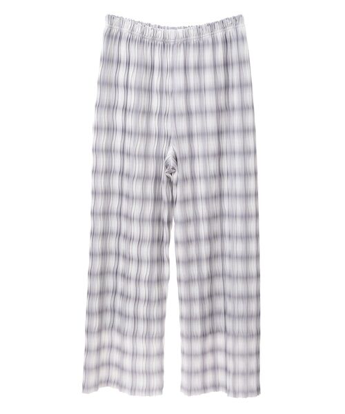 Green Parks(グリーンパークス)の「セルフカットウェーブプリーツパンツ(その他パンツ・レディース・チェック/ドット/ライトイエロー/ネイビー・FREE)」の19枚目の写真