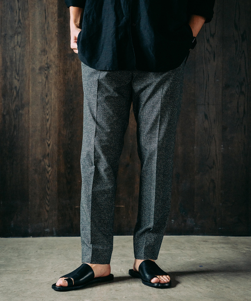 接触冷感＆撥水”クールドッツ ウエストマジック チェックスラックス