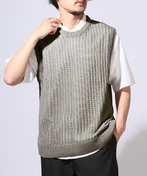 LUXSTYLE（ラグスタイル）の「メッシュ編みルーズサイズクルーネックベスト（ベスト）」