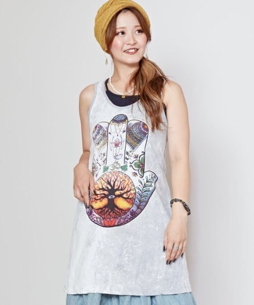 チャイハネ（チャイハネ）の「【チャイハネ】エスニックプリントタンクトップ（タンクトップ・レディース・その他1/その他2/その他3・FREE）」の8枚目の写真