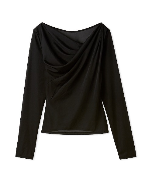 FRAY I.D（フレイアイディー）の「シアードレープカットソー（Tシャツ/カットソー・レディース・ピンク/ブラック/ライトブルー/ホワイト・FREE）」の3枚目の写真